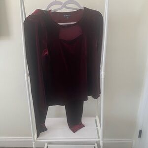 INC International Concepts Burgundy Velvet 2 Piece Set